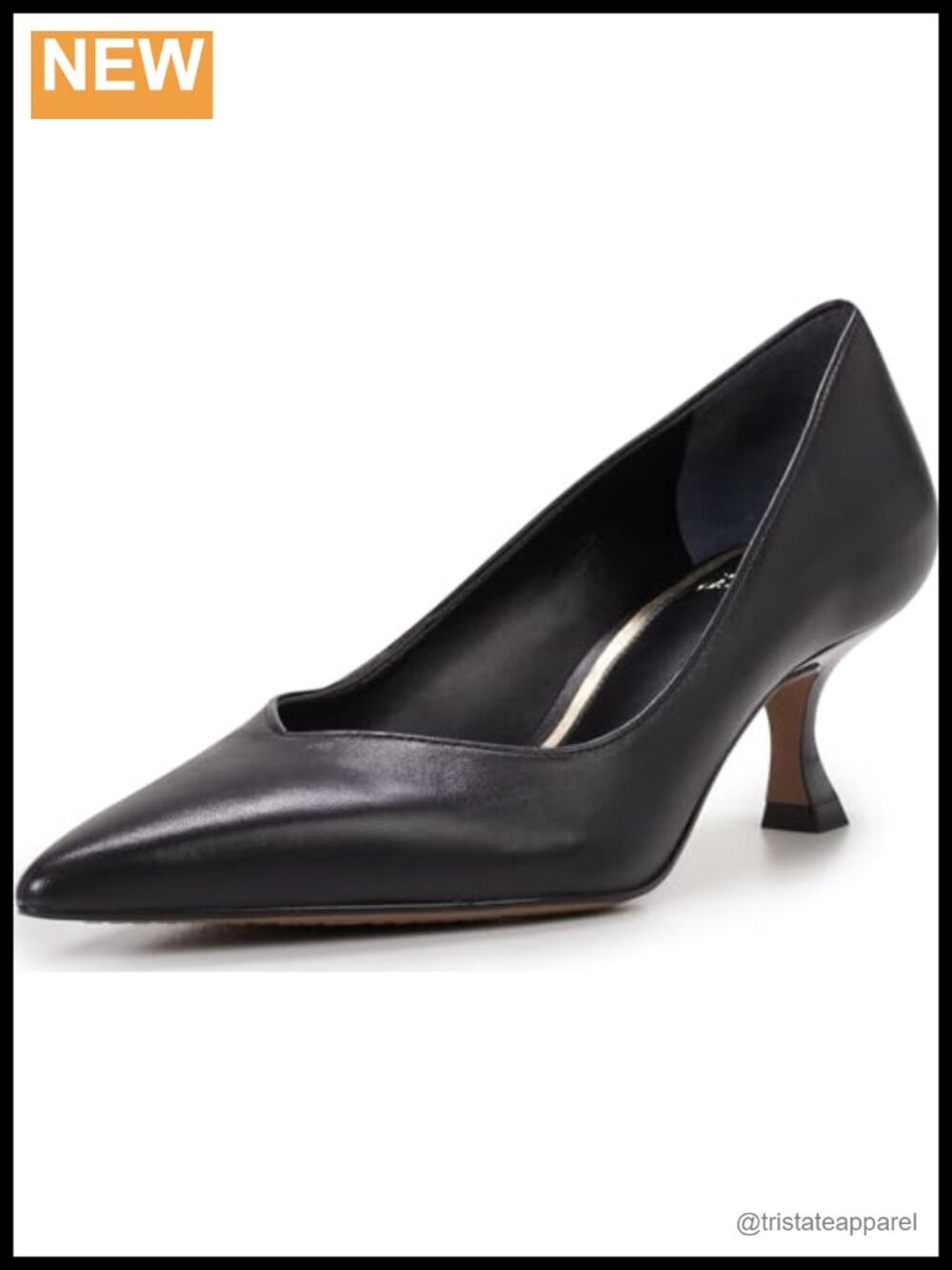 Kitten Heel Pointed Toe Pump Faux Leather Lined Formal Dress Shoe